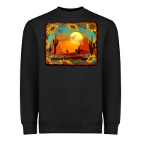 Black western desert sunset background Heavyweight Sweatshirt - RanaPortraitStore