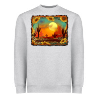 Heather Grey western desert sunset background Heavyweight Sweatshirt - RanaPortraitStore