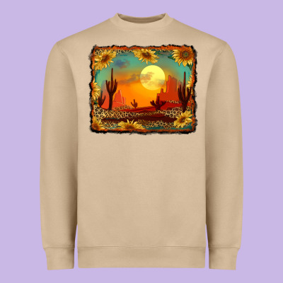 Western Desert Sunset Background Heavyweight Sweatshirt Designed By Ranaportraitstore
