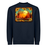 Navy western desert sunset background Heavyweight Sweatshirt - RanaPortraitStore