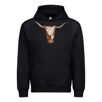 Black longhorn cow head Urban Hoodie - RanaPortraitStore