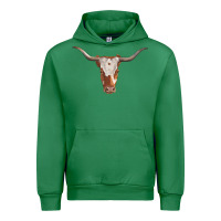 Emerald longhorn cow head Urban Hoodie - RanaPortraitStore