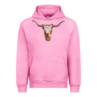 Fuchsia Pink longhorn cow head Urban Hoodie - RanaPortraitStore