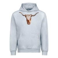 Heather Grey longhorn cow head Urban Hoodie - RanaPortraitStore