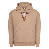 Pigment Burro longhorn cow head Urban Hoodie - RanaPortraitStore