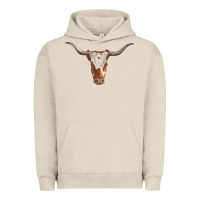 Pigment French Oak longhorn cow head Urban Hoodie - RanaPortraitStore