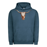 Pigment Midnight Navy longhorn cow head Urban Hoodie - RanaPortraitStore