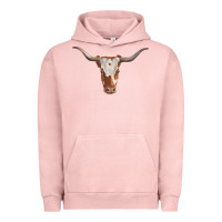 Pigment Salmon longhorn cow head Urban Hoodie - RanaPortraitStore