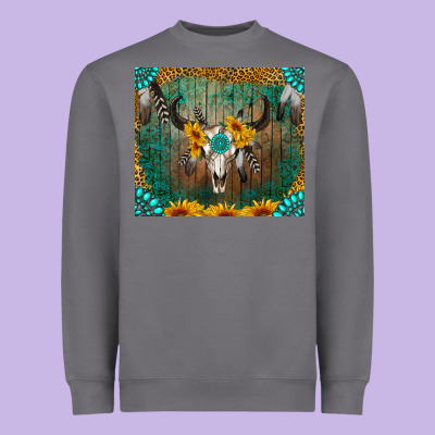 Boho Bullskull Heavyweight Sweatshirt Designed By Ranaportraitstore