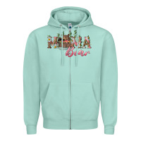Seafoam mama bear with daisy Zipper Hoodie - RanaPortraitStore