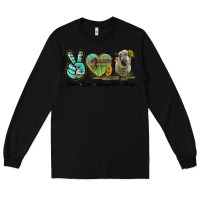 Black Peace Love Hampshire Sheep Long Sleeve Tee - LillyAllenDesigns