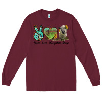 Burgundy Peace Love Hampshire Sheep Long Sleeve Tee - LillyAllenDesigns