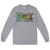 Heather Grey Peace Love Hampshire Sheep Long Sleeve Tee - LillyAllenDesigns