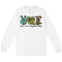 White Peace Love Hampshire Sheep Long Sleeve Tee - LillyAllenDesigns