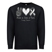 Black Peace Love Cure Lung Cancer Premium Sweatshirt - Jasminsmagicworld
