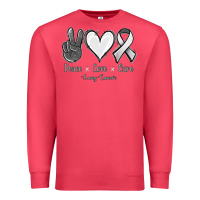 Cardinal Peace Love Cure Lung Cancer Premium Sweatshirt - Jasminsmagicworld