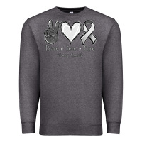 Charcoal Heather Peace Love Cure Lung Cancer Premium Sweatshirt - Jasminsmagicworld