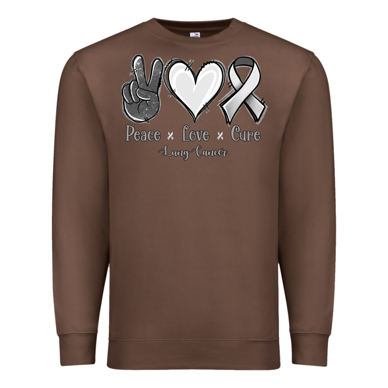Peace Love Cure Lung Cancer Premium Sweatshirt by Jasminsmagicworld | Teevron