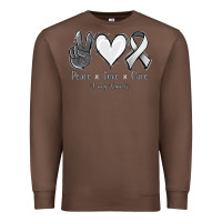 Chestnut Peace Love Cure Lung Cancer Premium Sweatshirt - Jasminsmagicworld