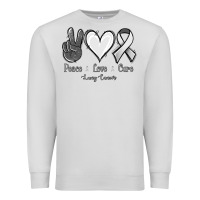 Dove Grey Peace Love Cure Lung Cancer Premium Sweatshirt - Jasminsmagicworld