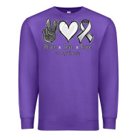 Purple Peace Love Cure Lung Cancer Premium Sweatshirt - Jasminsmagicworld