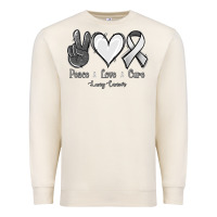 Sandshell Peace Love Cure Lung Cancer Premium Sweatshirt - Jasminsmagicworld