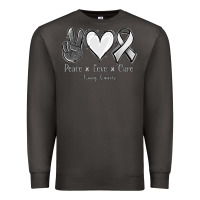Smoke Peace Love Cure Lung Cancer Premium Sweatshirt - Jasminsmagicworld