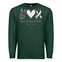 Sports Green Peace Love Cure Lung Cancer Premium Sweatshirt - Jasminsmagicworld