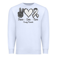White Peace Love Cure Lung Cancer Premium Sweatshirt - Jasminsmagicworld