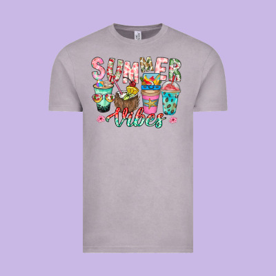 Summer Vibes Vintage Tee Designed By Cowhidedigitalart
