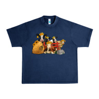 Navy Cows With Sunflower Headbands Urban Heavy Tee - Jasminsmagicworld