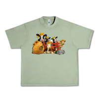Oil Green Cows With Sunflower Headbands Urban Heavy Tee - Jasminsmagicworld