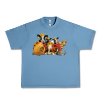 Pebble Blue Cows With Sunflower Headbands Urban Heavy Tee - Jasminsmagicworld