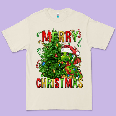 Merry Christmas Dragon Premium Tee Designed By Fadigitalartstudio