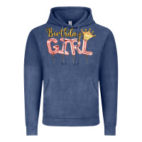 Vintage Denim Birthday girl balloon Vintage Hoodie - Artiststas