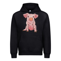 Black sitting pig Urban Hoodie - RanaPortraitStore