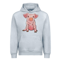 Heather Grey sitting pig Urban Hoodie - RanaPortraitStore