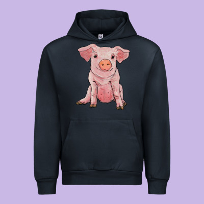 Sitting Pig Urban Hoodie Designed By Ranaportraitstore