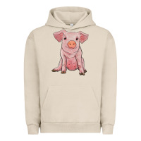 Pigment French Oak sitting pig Urban Hoodie - RanaPortraitStore