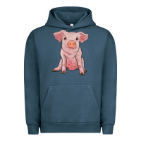 Pigment Midnight Navy sitting pig Urban Hoodie - RanaPortraitStore