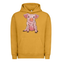 Pigment Peanut Butter sitting pig Urban Hoodie - RanaPortraitStore