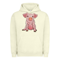 Pigment Pistachio sitting pig Urban Hoodie - RanaPortraitStore