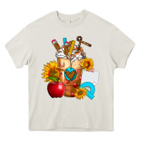 Cream teacher cold drink frappe with sunflowers Heavy Core Tee - FaDigitalArtStudio