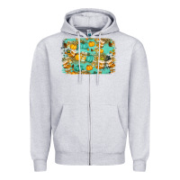 Heather Grey western fall vibes background Zipper Hoodie - Jasminsmagicworld