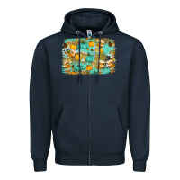 Navy western fall vibes background Zipper Hoodie - Jasminsmagicworld