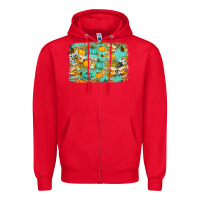 Red western fall vibes background Zipper Hoodie - Jasminsmagicworld