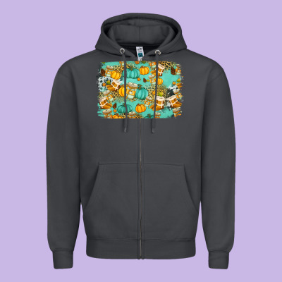 Western Fall Vibes Background Zipper Hoodie Designed By Jasminsmagicworld