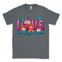 Charcoal Heather Love Is All You Need Valentines Day Frappe Coffee Classic Tee - FaDigitalArtStudio