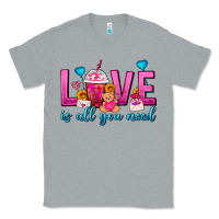 Heather Grey Love Is All You Need Valentines Day Frappe Coffee Classic Tee - FaDigitalArtStudio
