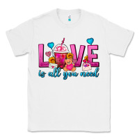 White Love Is All You Need Valentines Day Frappe Coffee Classic Tee - FaDigitalArtStudio